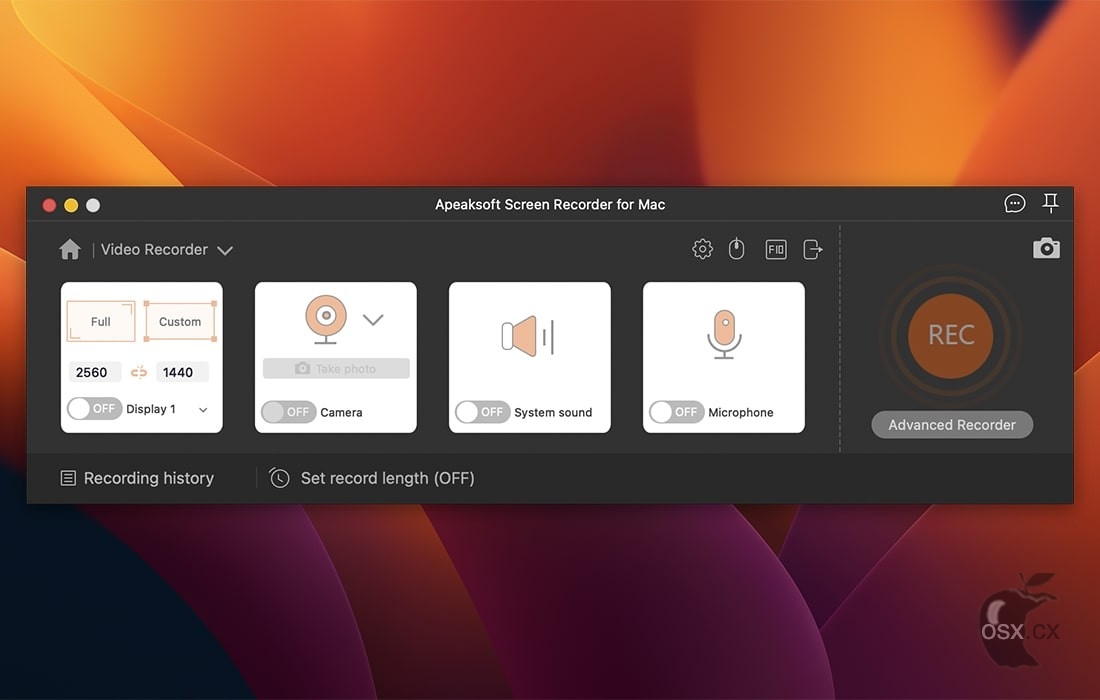 Apeaksoft Screen Recorder For Mac v2.2.6 强大的屏幕录制工具